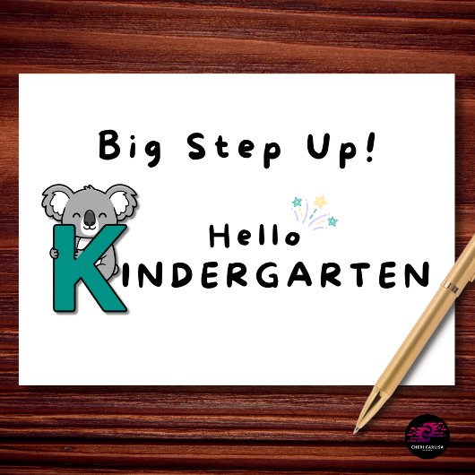Carte Big Step Up Hello Kindergarten Graduation