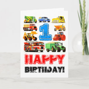 Carte Big Trucks de Baby Boy 1er anniversaire