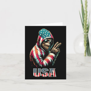 Carte Bigfoot 4 juillet les Ados sasquatch patriotiques