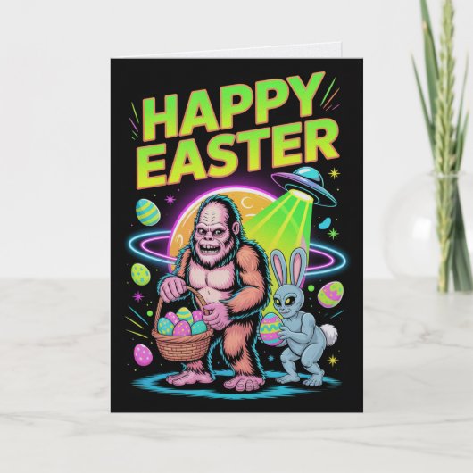 Carte Bigfoot Alien Easter Card (Devant)