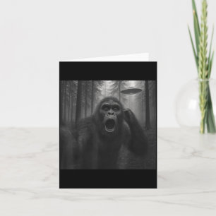 Carte Bigfoot Alien Ufo Selfie Drôle Sasquatch Meme Homm