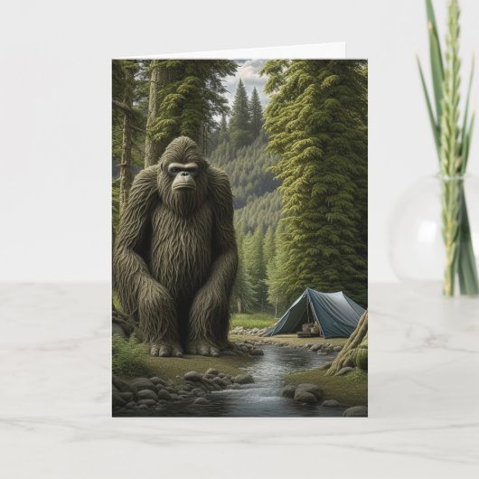 Carte Bigfoot assis dans les Bois Anniversaire (Devant)