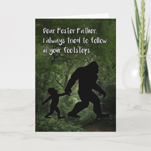 Carte Bigfoot avec la Fête des pères de l'enfant pour le (Devant)