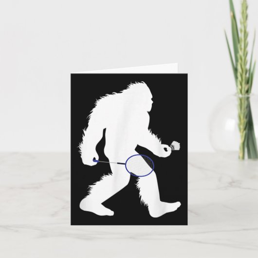 Carte Bigfoot Badminton Player Sasquatch Shuttle (Devant)