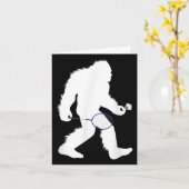 Carte Bigfoot Badminton Player Sasquatch Shuttle (Fleur jaune)