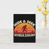 Carte Bigfoot cache-cache champion du monde sasquatch (Fleur jaune)