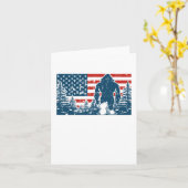 Carte Bigfoot Camping Amérique 4 juillet Cadeau (Fleur jaune)