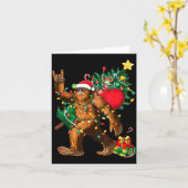 Carte Bigfoot Christmas Tree Lights Xmas Boys Men Sasqua (Fleur jaune)