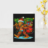 Carte Bigfoot Christmas Tree Xmas Sasquatch Funny Lights (Fleur jaune)
