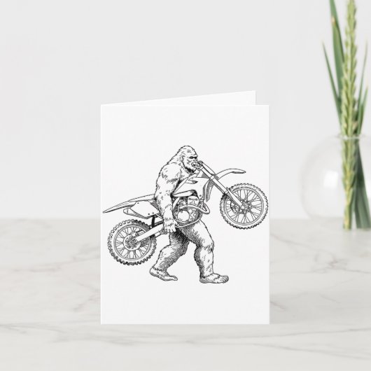 Carte Bigfoot Dirt Bike Sasquatch Biker (Devant)