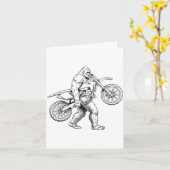 Carte Bigfoot Dirt Bike Sasquatch Biker (Fleur jaune)