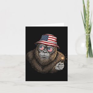 Carte Bigfoot Drapeau Américain Patriotique Sasquatch 4