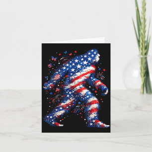 Carte Bigfoot drapeau américain sasquatch patriotique dr