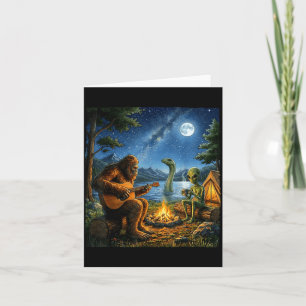 Carte Bigfoot et Alien Loch Ness Feu de camp Sasquatch A