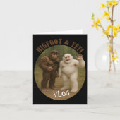 Carte Bigfoot Et Ami Vlog Drôle Mème Randonnée Selfie S (Fleur jaune)