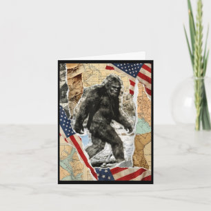 Carte Bigfoot États-Unis drapeau américain sasquatch pat
