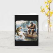 Carte Bigfoot Fishing Funny Sasquatch Été B Pêcheur (Fleur jaune)