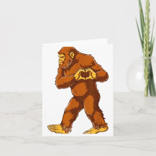Carte Bigfoot Heart Hands Funny Sasquatch Lover Valentin (Devant)