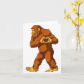 Carte Bigfoot Heart Hands Funny Sasquatch Lover Valentin (Fleur jaune)