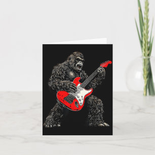 Carte Bigfoot Jouant de la Guitare Amateur de Musique Ro