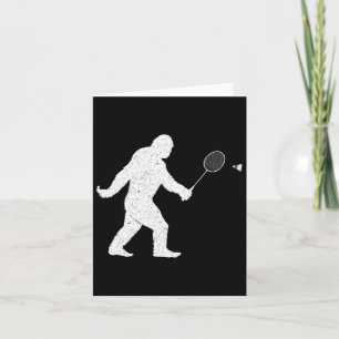 Carte Bigfoot Jouer Volant de badminton drôle Badminton