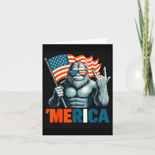 Carte Bigfoot Merica Rock Drapeau Américain Patriotique