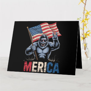 Carte Bigfoot Merica Rock Drapeau Américain Patriotique