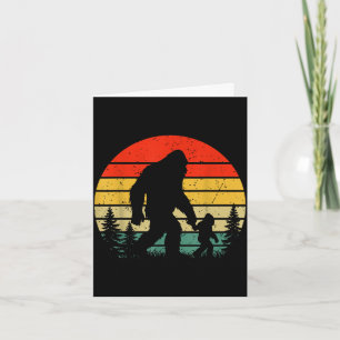 Carte Bigfoot papa et fils famille assortie vintage