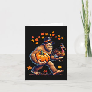 Carte Bigfoot Pèlerin Chapeau Jour de la dinde Pumpkin T