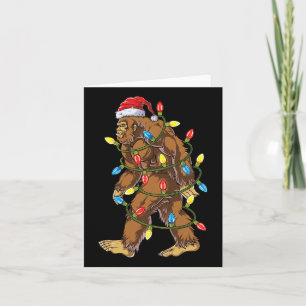 Carte Bigfoot Père Noël Christmas Tree Lights Xmas Boys