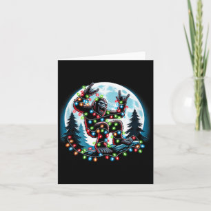 Carte Bigfoot Père Noël Feux d'arbre de Noël Funky Noël