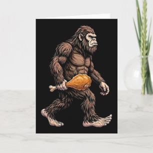 Carte Bigfoot portant un pilon de poulet amoureux de Sas