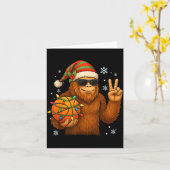 Carte Bigfoot Santa Basketball Christmas  (Fleur jaune)