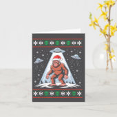 Carte Bigfoot Santa Ufo Alien Funny Ugly Christmas Sweat (Fleur jaune)