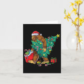 Carte Bigfoot sapin de Noël éclaire Noël garçons Sasqua  (Fleur jaune)