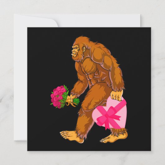 Carte Bigfoot Sasquatch Funny Valentines Jour Amour (Devant)