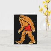 Carte Bigfoot Sasquatch Heart With Arrow Funny Valentine (Fleur jaune)