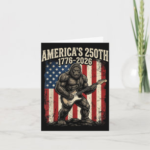 Carte Bigfoot sasquatch jouant de la guitare 250 ans dra