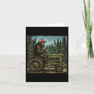 Carte Bigfoot sasquatch tracteur drôle ferme agriculteur