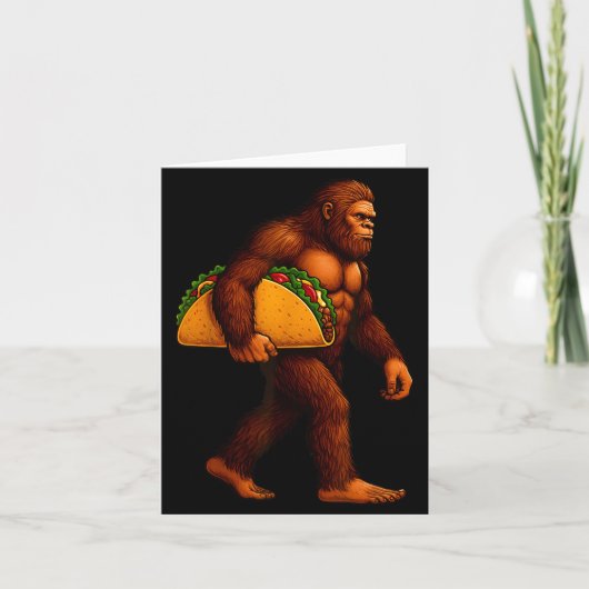 Carte Bigfoot Taco Sasquatch Walking Taco Funny Shirt Me (Devant)