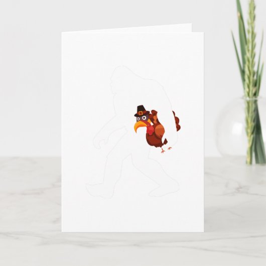 Carte Bigfoot Turkey Funny Thanksgiving Day (Devant)