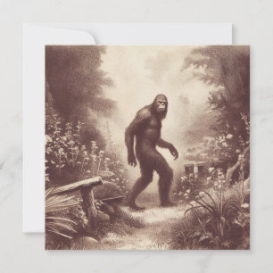 Carte Bigfoot Vintage Illustration Folklore