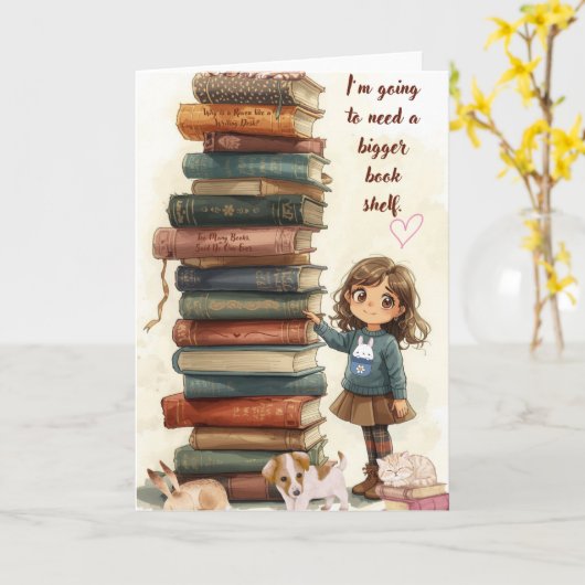 Carte Bigger Bookshelf Greeting Card (Fleur jaune)