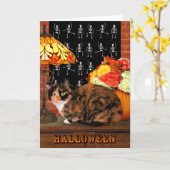 Carte "Bijou à Halloween" Message (Fleur jaune)