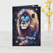 Carte Bijou Personnalisé Galaxie Zodiaque Lion (Fleur jaune)