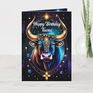 Carte Bijou Personnalisé Galaxie Zodiaque Taureau