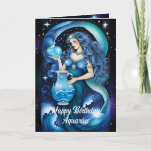 Carte Bijou Personnalisé Galaxie Zodiaque Verseau