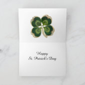 Carte Bijou Shamrock Gold Saint Patrick avec perles (Intérieur)