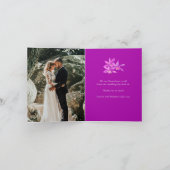 Carte bijou violet orchidée aquarelle mariage merci (Intérieur)