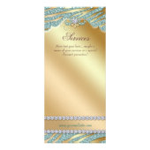 Carte bijouterie en rack Turquoise en or (Dos)